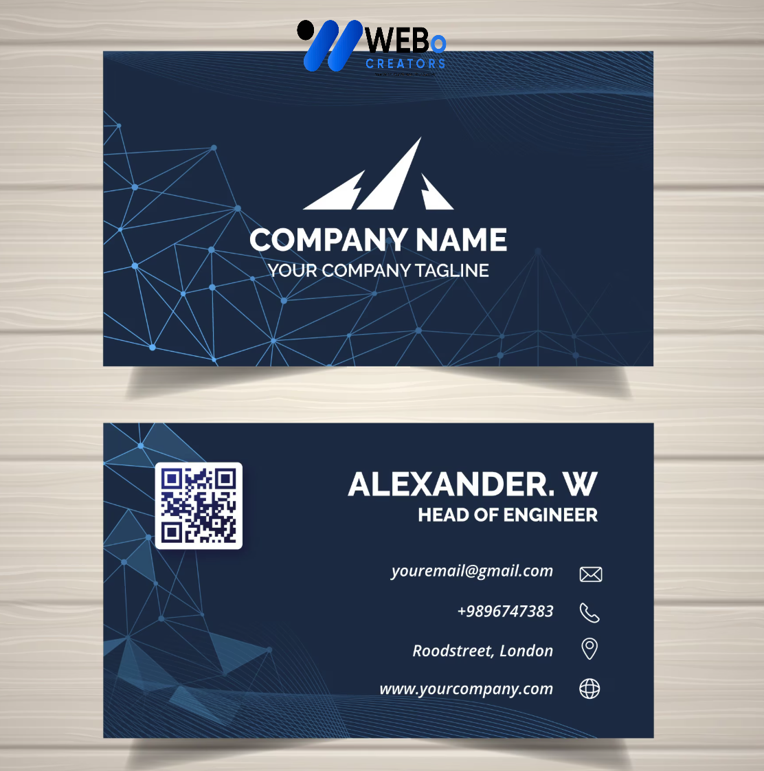 Elegant Professional Business card design with golden stripes Agency in Miami